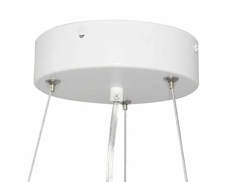 Hanglamp Met Ledverlichting Van Metaal En Aluminium - D45 Cm - Wit En Naturel - Derry-OZAIA Clearance