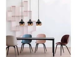 Hanglamp Met Verstelbare Hoogte Yildo - 3 Kappen - L67 X H25/111 Cm - Zwart En Koperkleurig-OZAIA New