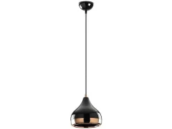 Hanglamp Met Verstelbare Hoogte Yildo - D17 X H25/112 Cm - Zwart En Koperkleurig-OZAIA Hot