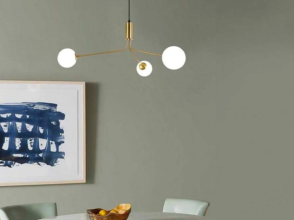 Hanglamp Van Glas En Metaal - D90 X H182 Cm - Goud - Kenora-OZAIA Discount