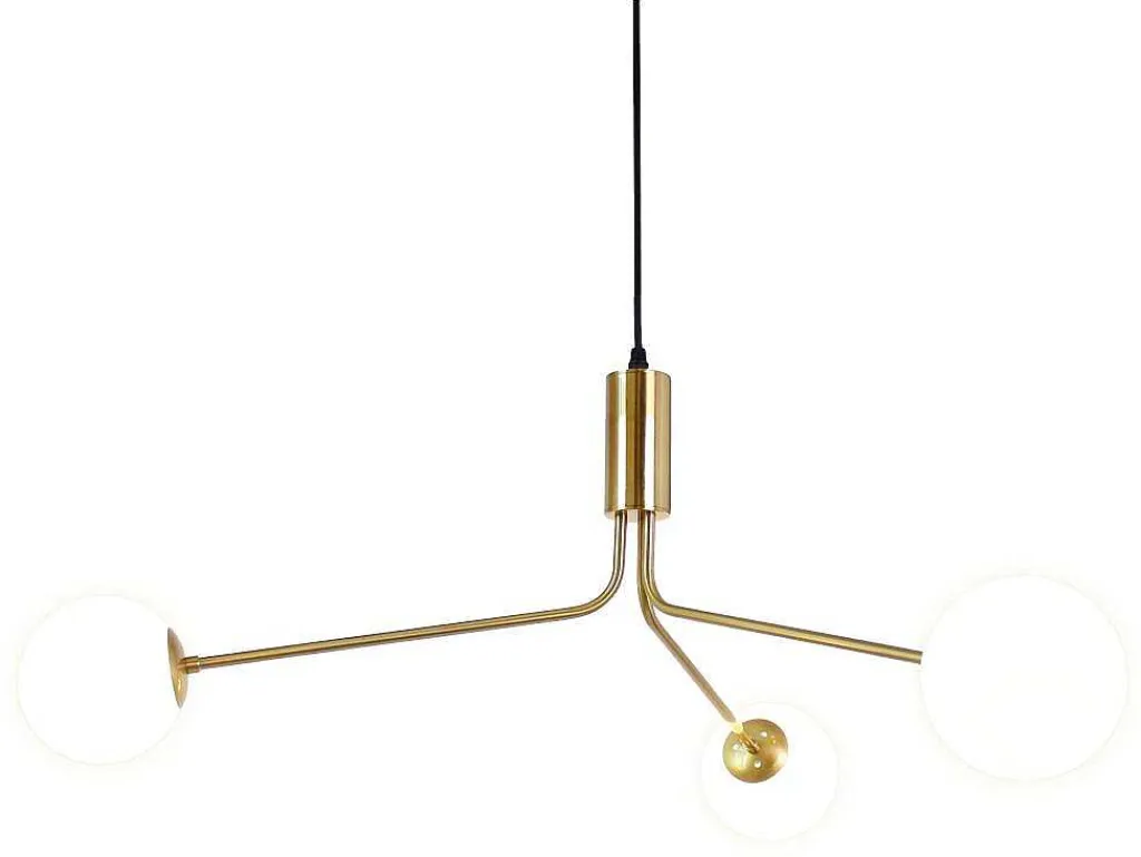 Hanglamp Van Glas En Metaal - D90 X H182 Cm - Goud - Kenora-OZAIA Discount