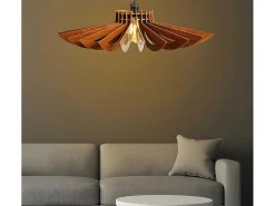 Hanglamp Van Mdf - D. 68 Cm X H. 50 Cm - Walnootkleur - Farita-OZAIA Hot