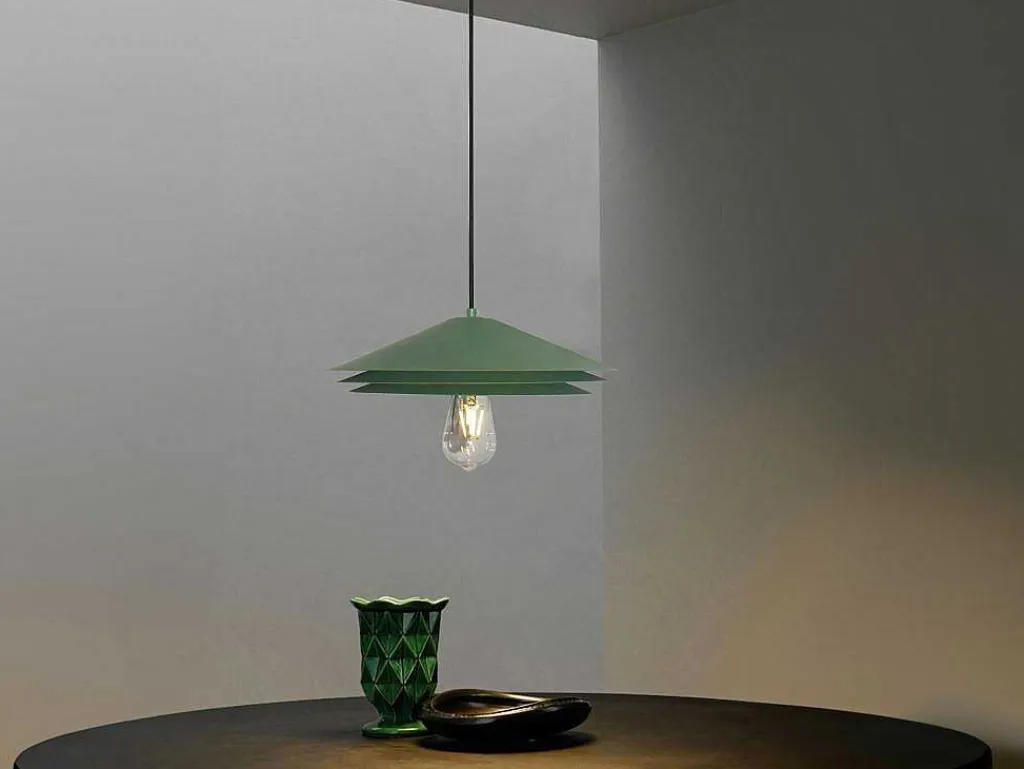 Hanglamp Van Metaal - D35 X H161 Cm - Groen - Kiruna-OZAIA New