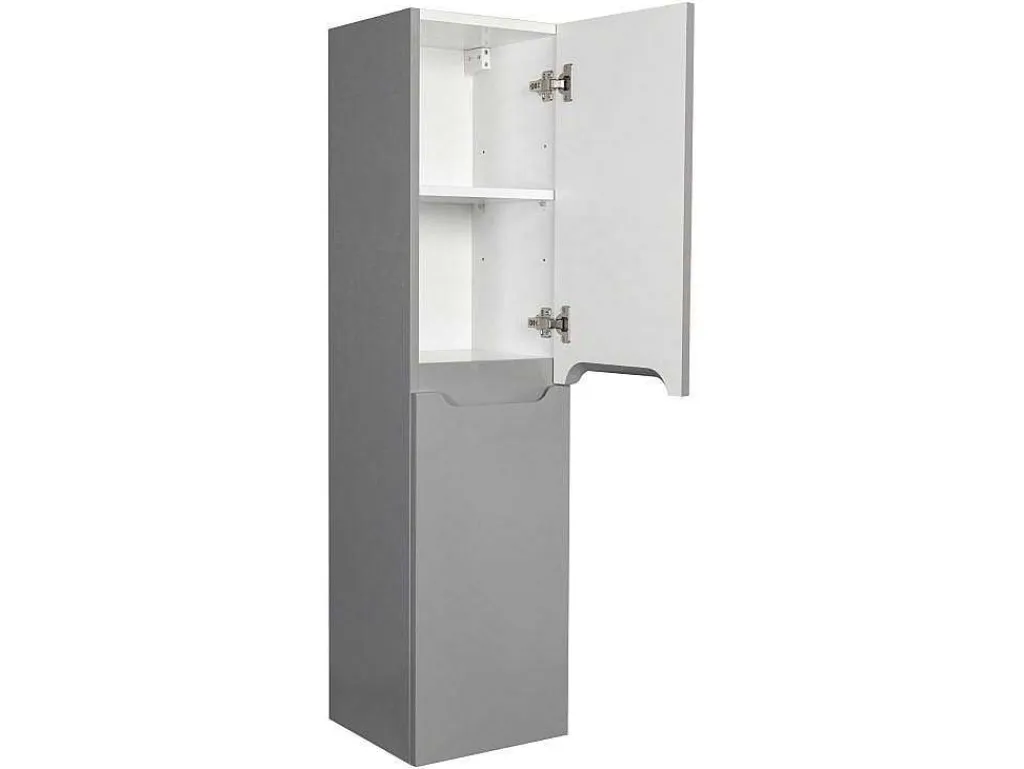 Hangmeubel Enkele Wastafel Met Kolom - Grijs - 80 Cm - Stefanie-Vente-unique New