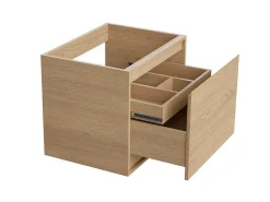 Hangmeubel Voor Badkamer Met Wastafel Om Erop Te Plaatsen - Eikenfineer - 60 Cm - Mesliva-Vente-unique Clearance