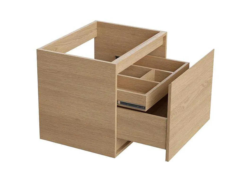 Hangmeubel Voor Badkamer Met Wastafel Om Erop Te Plaatsen - Eikenfineer - 60 Cm - Mesliva-Vente-unique Clearance