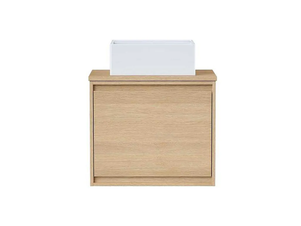 Hangmeubel Voor Badkamer Met Wastafel Om Erop Te Plaatsen - Eikenfineer - 60 Cm - Mesliva-Vente-unique Clearance