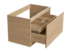 Hangmeubel Voor Badkamer Met Wastafel Om Erop Te Plaatsen - Eikenfineer - 80 Cm - Mesliva-Vente-unique Hot