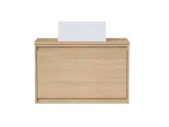 Hangmeubel Voor Badkamer Met Wastafel Om Erop Te Plaatsen - Eikenfineer - 80 Cm - Mesliva-Vente-unique Hot