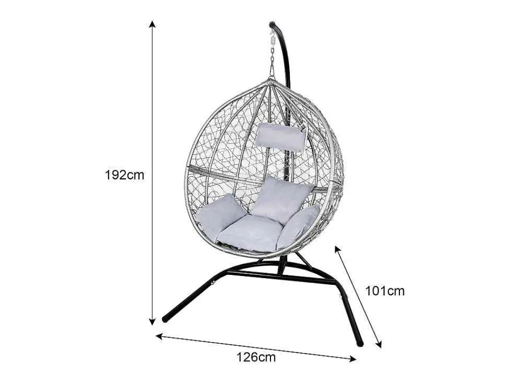 Hangstoel Egg Chair - Grijs - Max: 150 Kg-Monstershop New