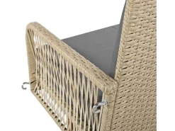 Hangstoel In Geweven Hars - Tuinschommel - 2 Plaatsen - Met Kussens - Beige & Grijs-ModernLuxe New