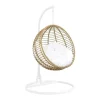 Hangstoel Van Gevlochten Hars - Beige Met Wit Kussen - Bontoc-MYLIA Sale