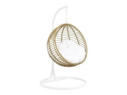 Hangstoel Van Gevlochten Hars - Beige Met Wit Kussen - Bontoc-MYLIA Sale