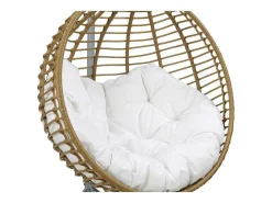 Hangstoel Van Gevlochten Hars - Beige Met Wit Kussen - Bontoc-MYLIA Sale