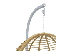 Hangstoel Van Gevlochten Hars - Beige Met Wit Kussen - Bontoc-MYLIA Sale