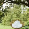 Hangstoel Van Gevlochten Hars - Rotaneffect Met Witte Kussen - Elioa-MYLIA Clearance