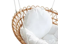 Hangstoel Van Gevlochten Hars - Rotaneffect Met Witte Kussen - Elioa-MYLIA Clearance