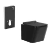 Hangtoilet Pakket In Mat Zwart Met Decoratieve Inbouwreservoir - Clemona-Vente-unique New
