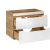 Hangwastafel Naturel En Wit - 80 Cm - Aruba-Vente-unique Best