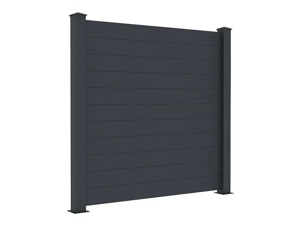 Hek, H182 X L188,6 Cm In Donkergrijs Aluminium - Otavio-EXPERTLAND Outlet