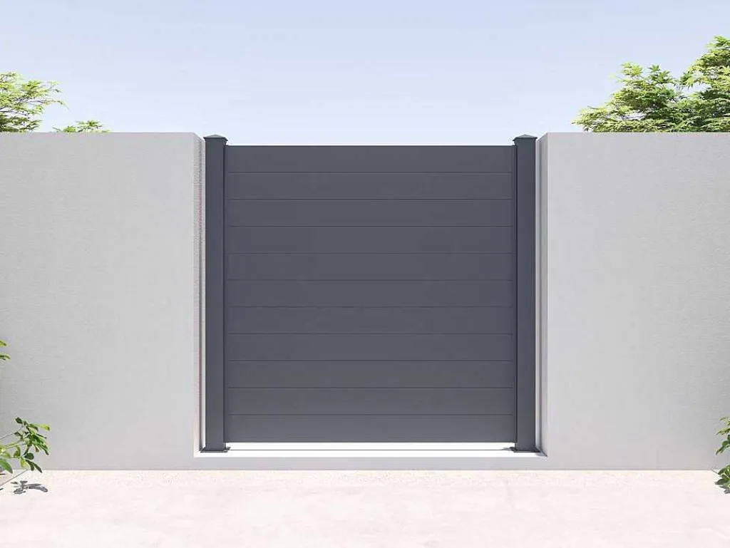 Hek, H182 X L188,6 Cm In Donkergrijs Aluminium - Otavio-EXPERTLAND Outlet