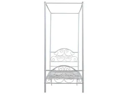 Hemelbed Leyna 90 X 190 Cm - Metaal - Wit-Vente-unique Hot