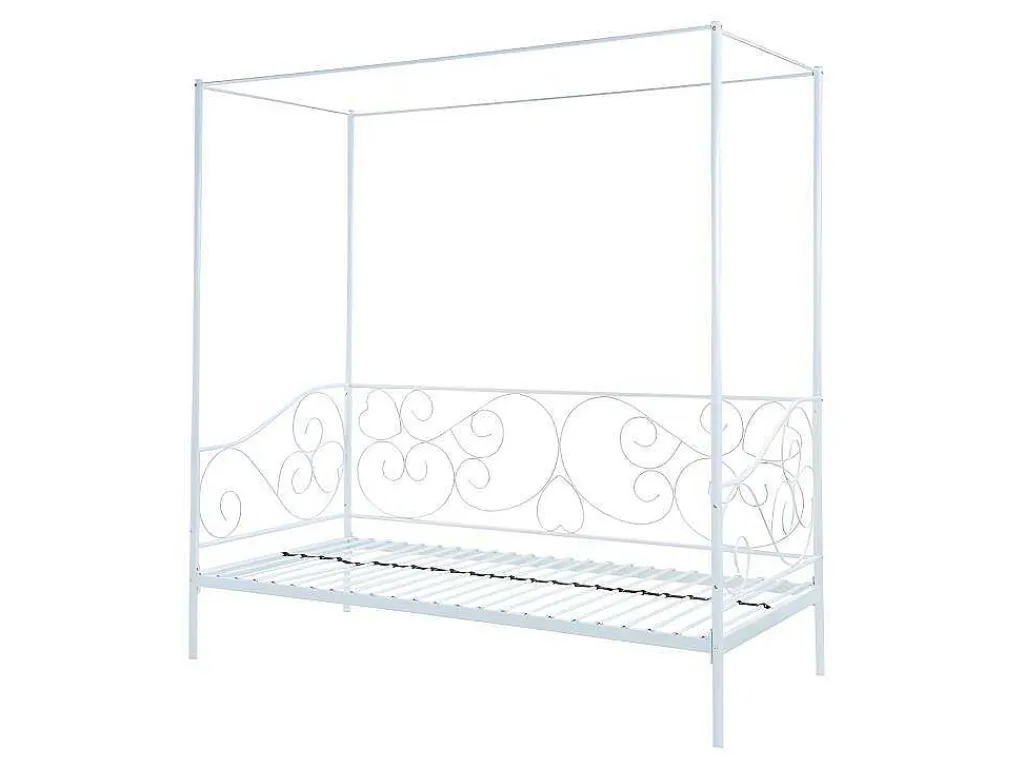 Hemelbed Vivian - 90X200 Cm - Wit-Vente-unique Sale