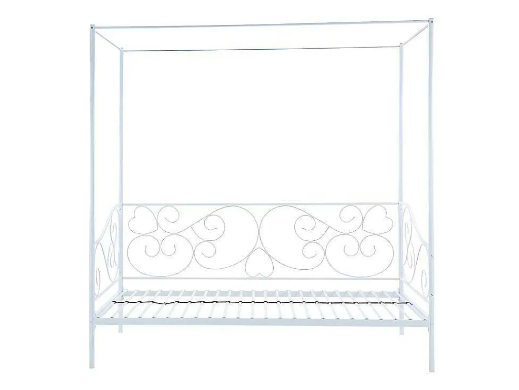 Hemelbed Vivian - 90X200 Cm - Wit-Vente-unique Sale