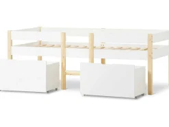 Hochbett Aus Massivem Kiefernholz Mit Schubladen 90 X 200 Cm Weis-ModernLuxe New