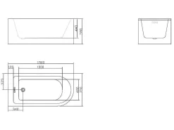 Hoekbad - 201 Liter - 150 X 75 X 58 Cm - Wit - Linkse Hoek - Anika-Shower & Design