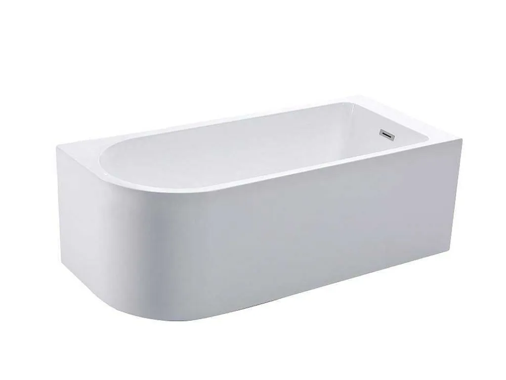 Hoekbad - 201 Liter - 150 X 75 X 58 Cm - Wit - Rechtse Hoek - Anika-Shower & Design Outlet