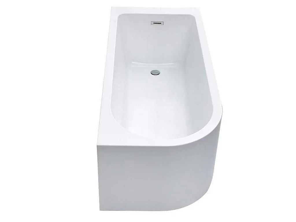 Hoekbad - 201 Liter - 150 X 75 X 58 Cm - Wit - Rechtse Hoek - Anika-Shower & Design Outlet