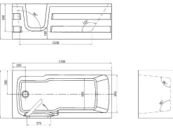 Hoekbad Met Deurtje Servee - 235L - 170 X 76 X 62 Cm - Hoek Links-Shower & Design Online