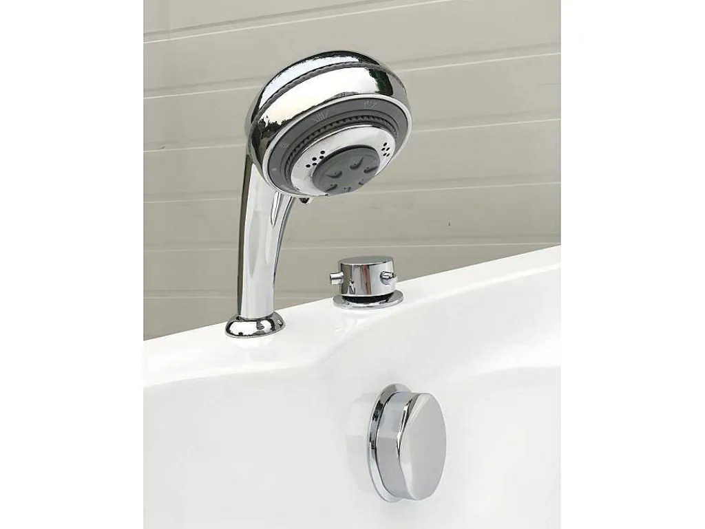 Hoekbad Met Kraan Navona - 263 L - 135 X 135 X H54 Cm-Shower & Design Hot