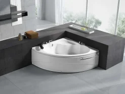 Hoekbad Met Kraan Navona - 263 L - 135 X 135 X H54 Cm-Shower & Design Hot