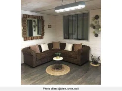 Hoekbank Chesterfield Van Microvezel Met Verouderde Look-Vente-unique