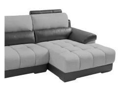 Hoekbank In Zwart En Grijze Stof En Leer - Hoek Rechts - Aragon-LINEA SOFA Best