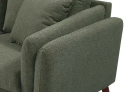 Hoekbank Met Hoek Links Van Groene Stof Totora-Vente-unique Best
