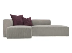 Hoekbank Met Hoek Links Van Grijs Ribfluweel Janao-Vente-unique New