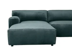 Hoekbank Met Hoek Links Van Blauw Velours Otrano-Vente-unique Clearance