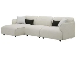 Hoekbank Met Hoek Links Van Beige Stof Damaca-Vente-unique Discount