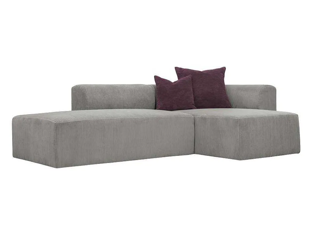 Hoekbank Met Hoek Rechts Van Grijs Ribfluweel Janao-Vente-unique Best