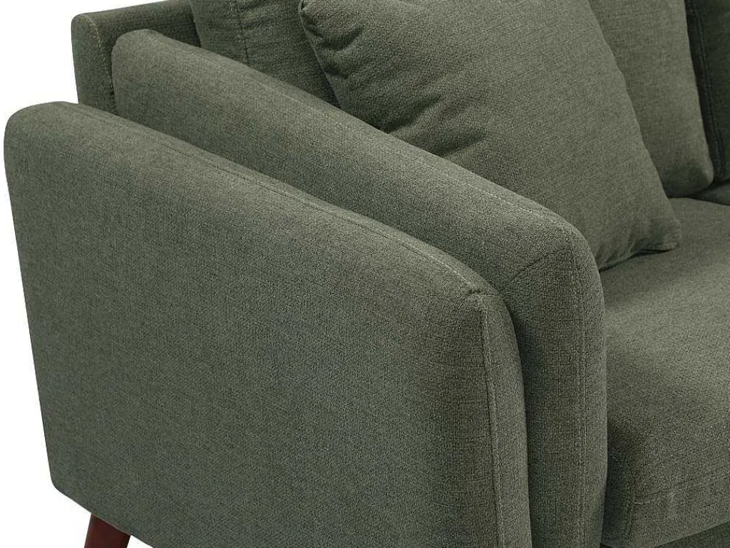 Hoekbank Met Hoek Rechts Van Groene Stof Totora-Vente-unique Discount