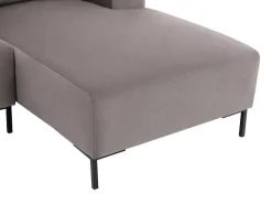 Hoekbank Met Hoek Rechts Van Grijs Velours Madalieni-Vente-unique Outlet