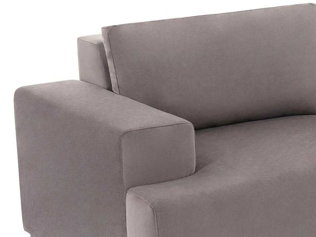 Hoekbank Met Hoek Rechts Van Grijs Velours Madalieni-Vente-unique Outlet