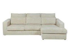 Hoekbank Mondovi Van Ribfluweel - Beige - Hoek Rechts-Vente-unique Best