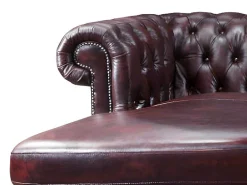 Hoekbank Van 100% Buffelleer Chesterfield Brenton - Kersenrood - Hoek Rechts-LINEA SOFA Sale
