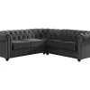 Hoekbank Van Fluweel Chesterfield - Antraciet-Vente-unique Best