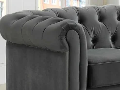 Hoekbank Van Fluweel Chesterfield - Antraciet-Vente-unique Best