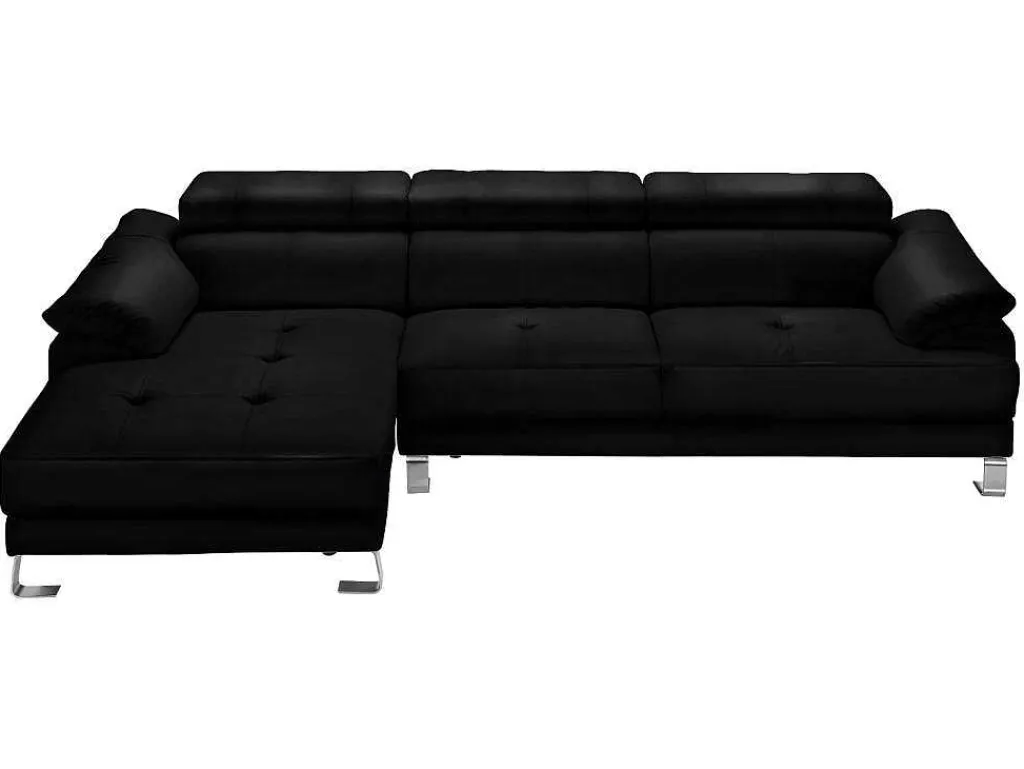 Hoekbank Van Hoogwaardig Leer Excelsior Ii - Zwart - Hoek Links-LINEA SOFA Clearance